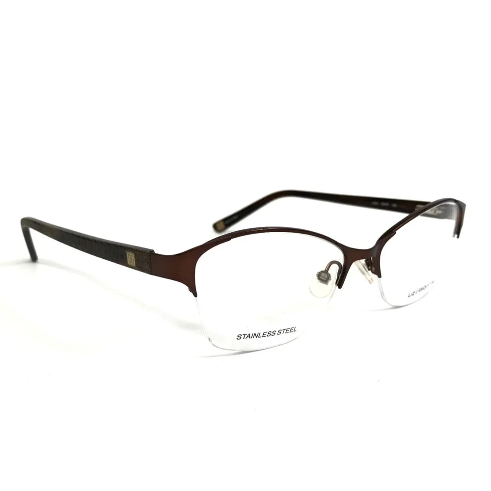 Liz Claiborne Eyeglasses Frames L623 0EW7 Dark Brown Cat Eye Half Rim 53-16-135